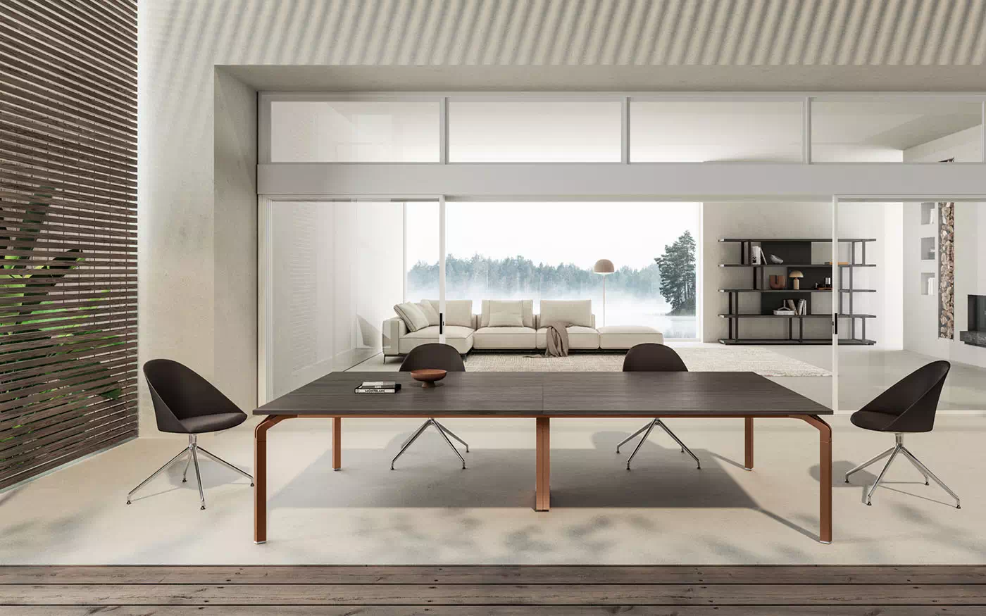 sala riunioni con arredo e complementi