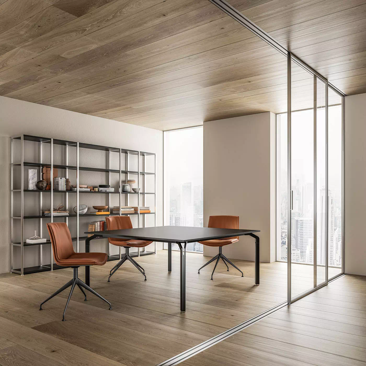 sala riunioni con pareti divisorie a Milano